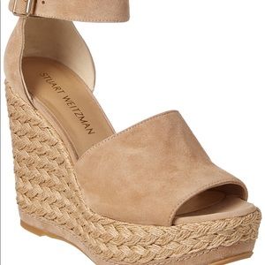 Stuart Weitzman Shojute Suede Wedge Sandal